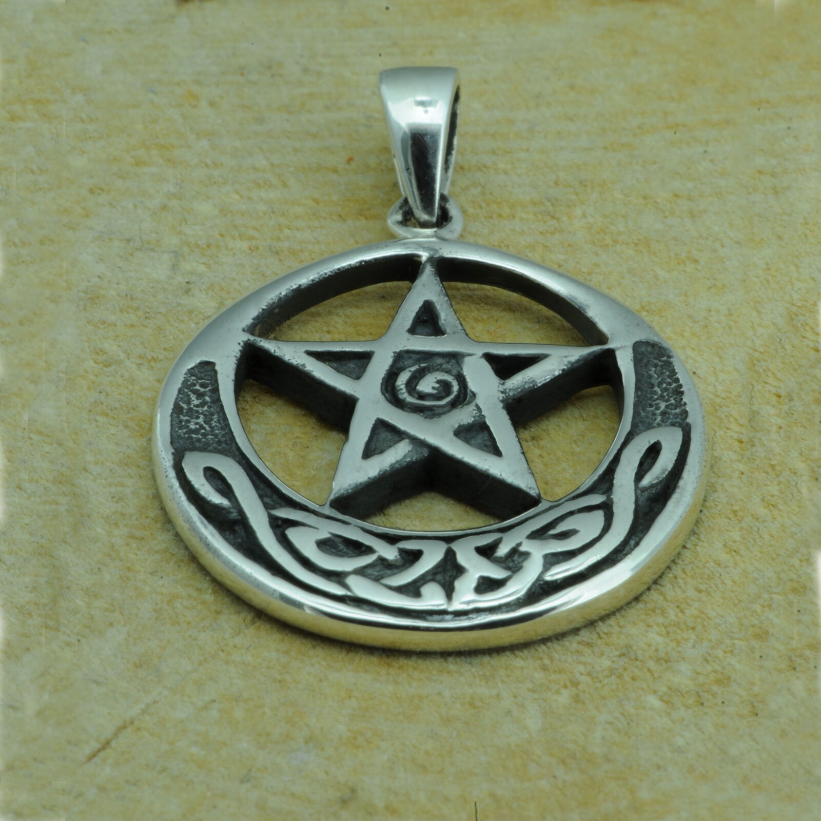 Pentacle Star Pentagram Celtic Knot Pendant 925 Sterling Silver 4 G ...