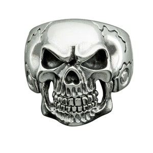 Skull Masonic Biker Gothic Ring 925 Sterling Silver 21 g Stamped BELDIAMO