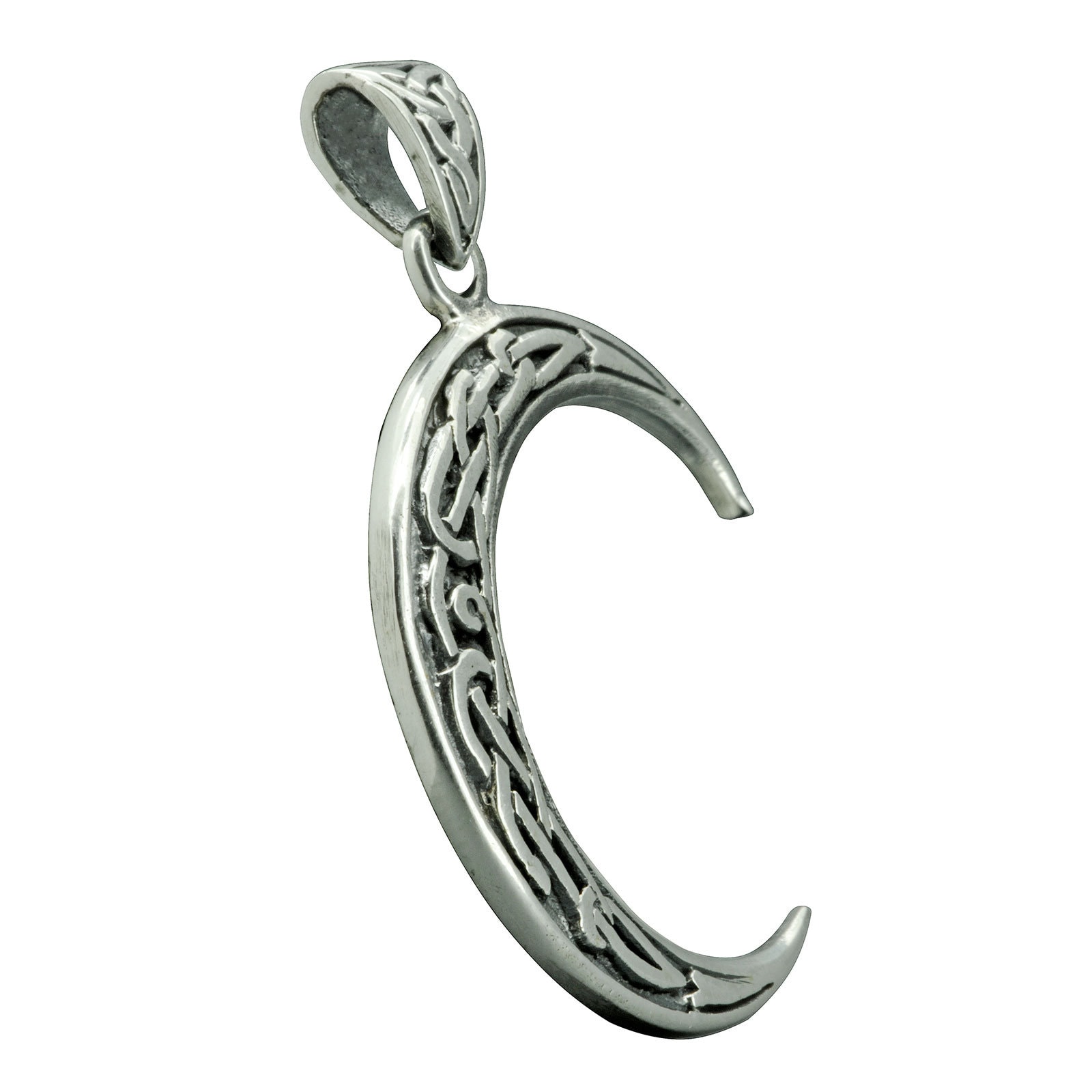 Crescent Moon Celtic Knot Triquetra 5g 925 Sterling Silver Beldiamo - Etsy