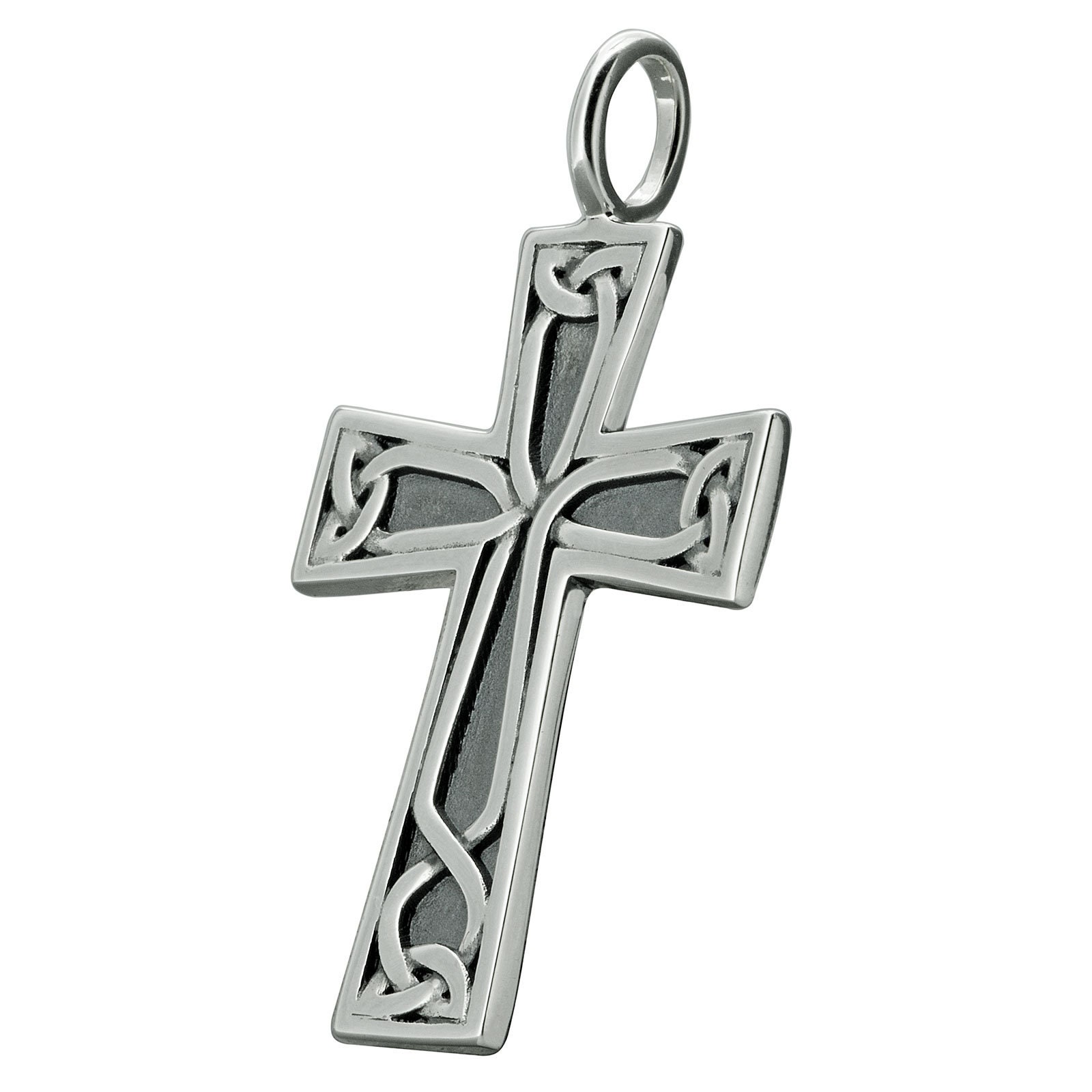 Celtic Knot Cross Pendant Solid 925 Sterling Silver Keltish Kreuz 4 G ...
