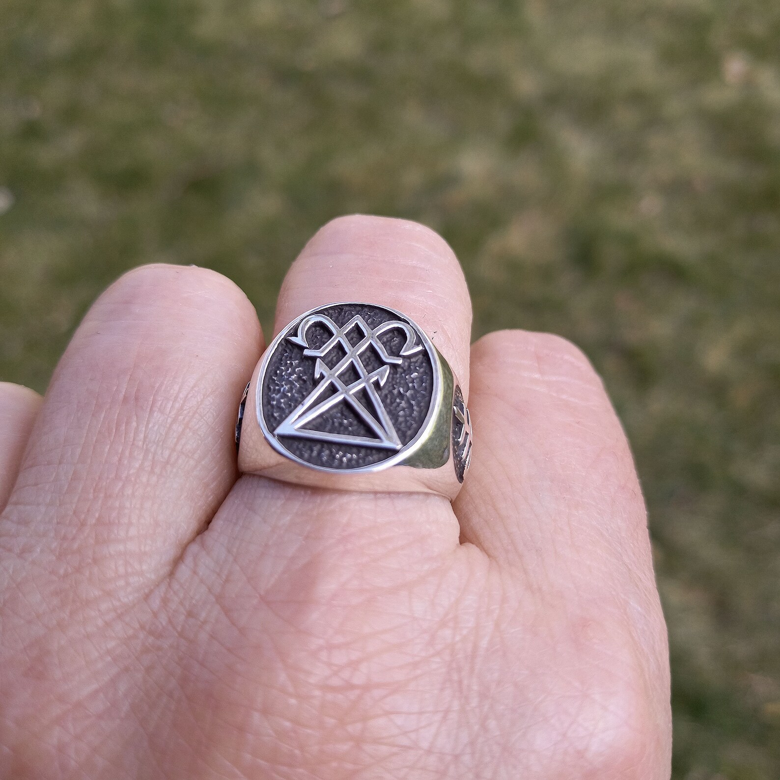 Sigil of Lucifer Ring 925 Sterling Silver Seal of Satan - Etsy