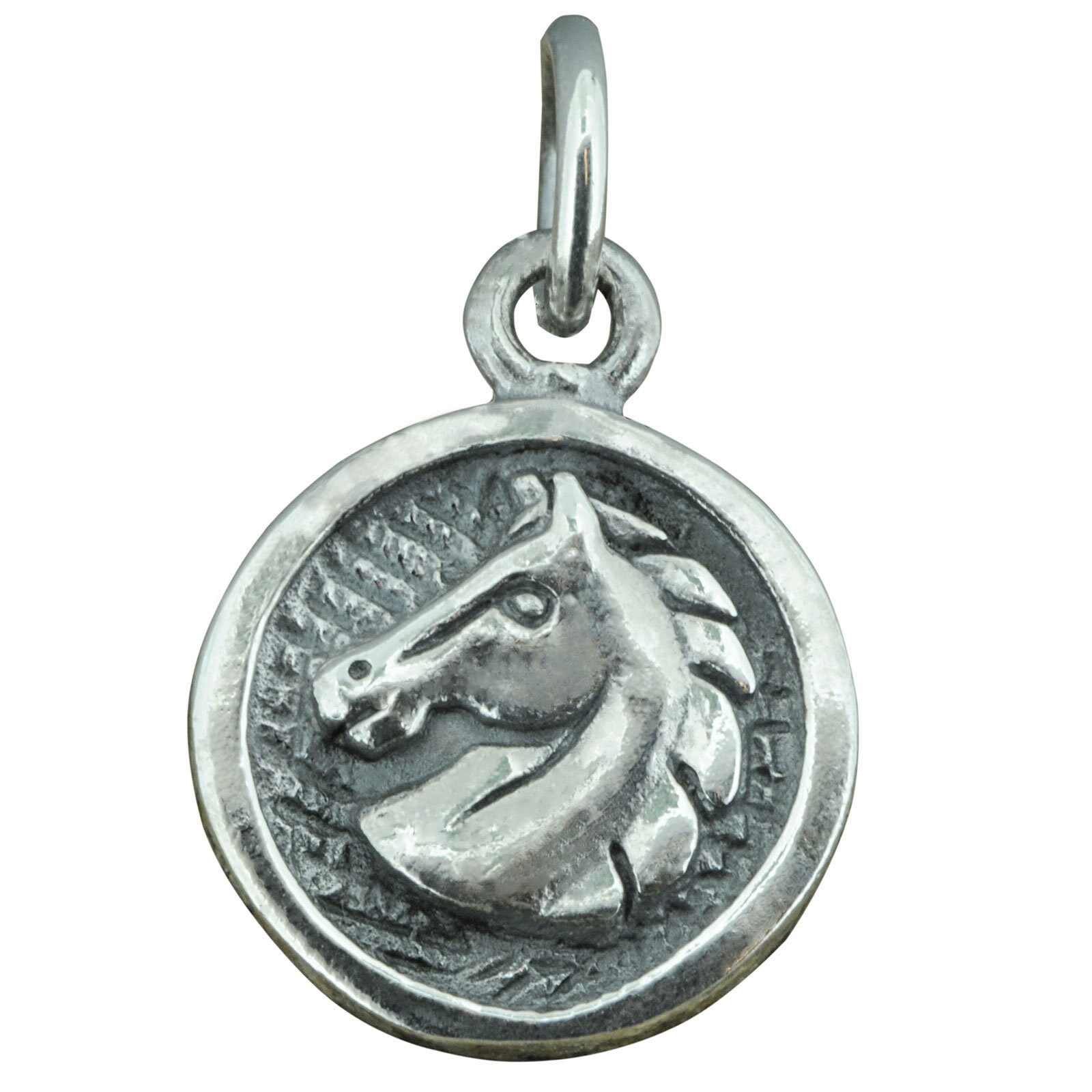 HORSE HEAD HEART 2.8 g 925 Solid Sterling Silver Charm Pendant Stamped BELDIAMO 