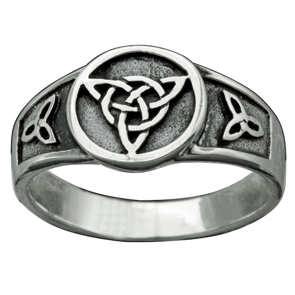 Celtic Knot Triquetra Ring 925 Sterling Silver Viking Style Men's Triquetra Trinity Symbol,Celtic Jewelry For Men and Women by Beldiamo