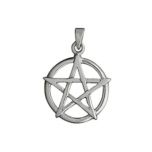 Pentagram In Circle Star Pendant Stamped 7.5 g Solid 925 Sterling Silver BELDIAMO