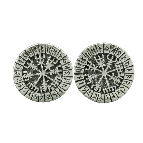 Beldiamo 4g Sterling Silber Vegvisir Kompass Ohrringe Rune slawischen Skandinavischen Schmuck Ohrstecker Geschenk Männer Frauen