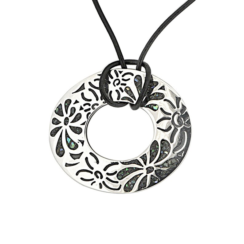 Set Mother of Pearl Vintage Handcrafted Boho Hippie 45.1 g 25 g 925 Sterling Silver Necklace and Bracelet BELDIAMO