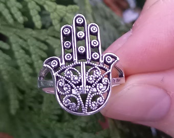 Bague Hamsa Main De Dieu En Argent Sterling - Modèle Potelé - Neuf Avec étiquettes