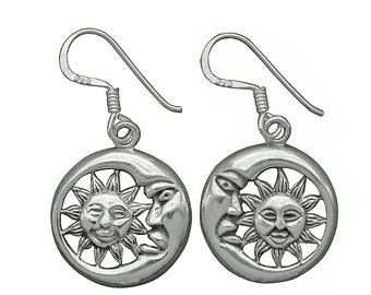 Kolczyki Beldiamo Sun Moon Celestial z motywem nieba, kolczyki wiszące dla kobiet