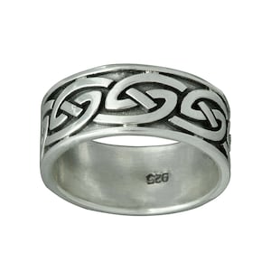 Beldiamo 6-8 g 925 Sterling Silber Irish Trinty keltischer Knoten 9 mm Bandring