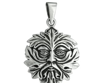 Sterlingzilveren hanger groene man: heidense Wicca-ketting