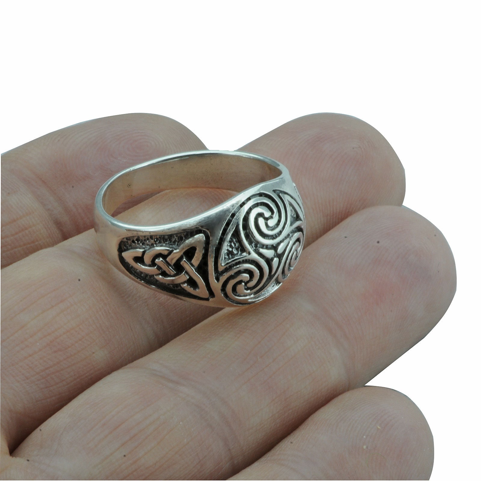 Triskele Celtic Knot Triquetra Knotwork Trinity Ring 7g 925 Sterling ...