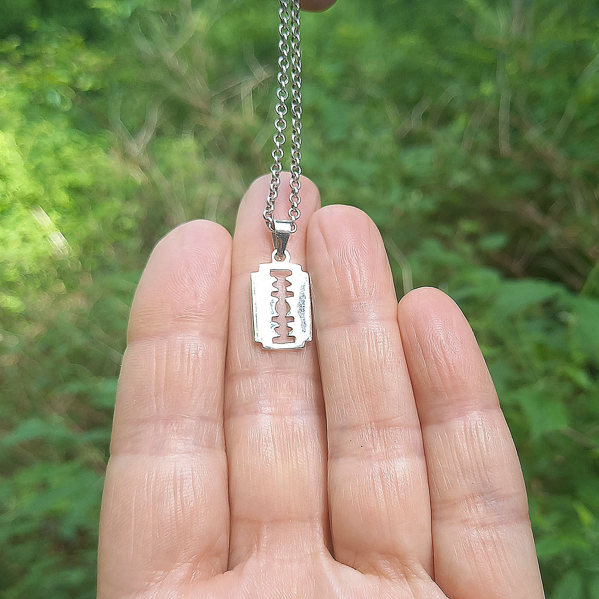 Pendentif Lame De Rasoir En Argent Massif 925 – Style Original, Neuf Avec étiquettes