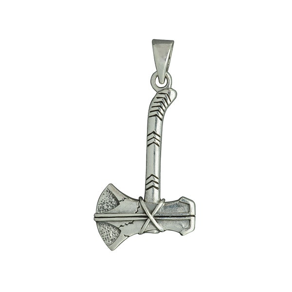 Axe Viking Nordic Handle Amulet Pendant 6 g 925 Sterling Silver Beldiamo