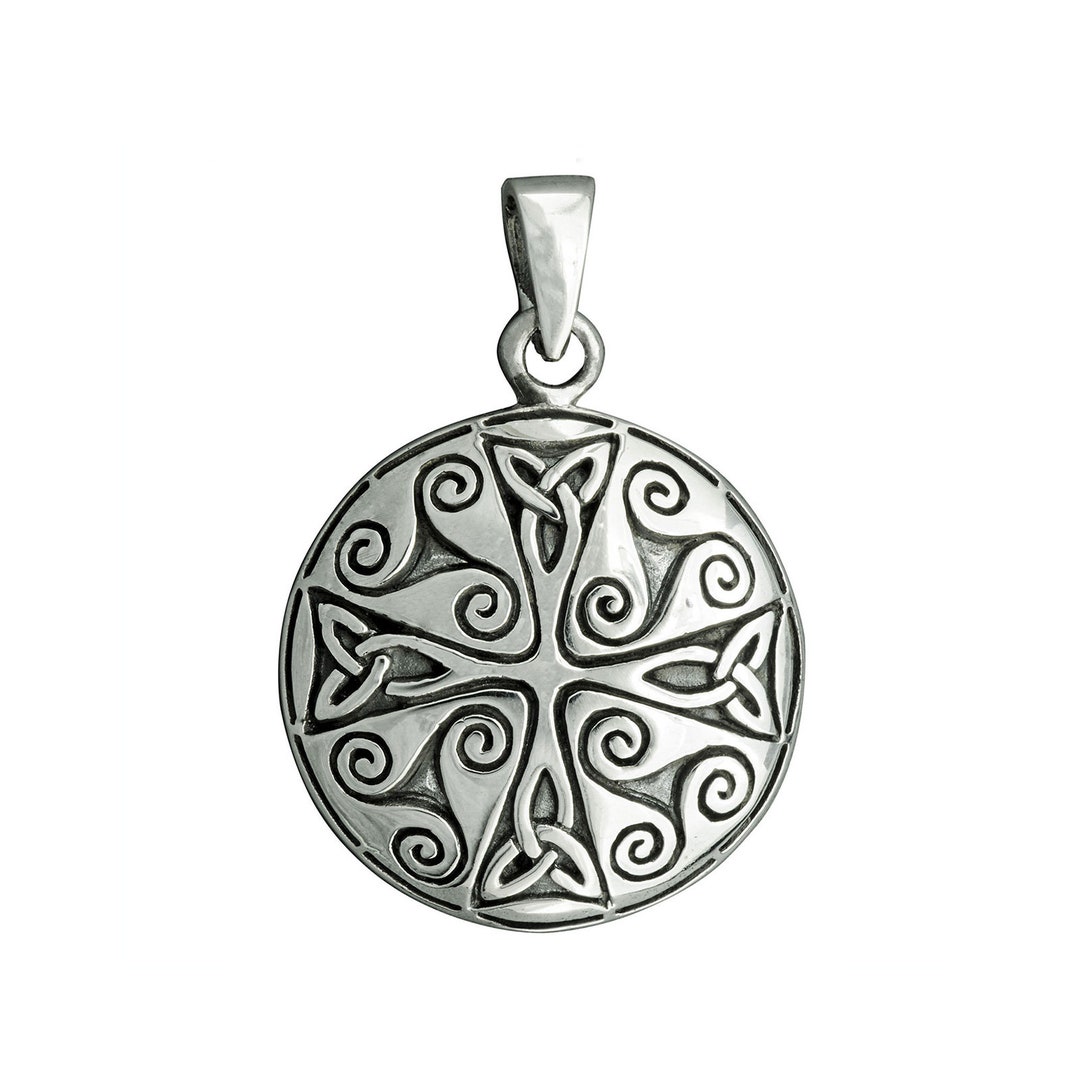 Celtic Knot Cross Pendant 925 Sterling Silver Medallion Etsy UK