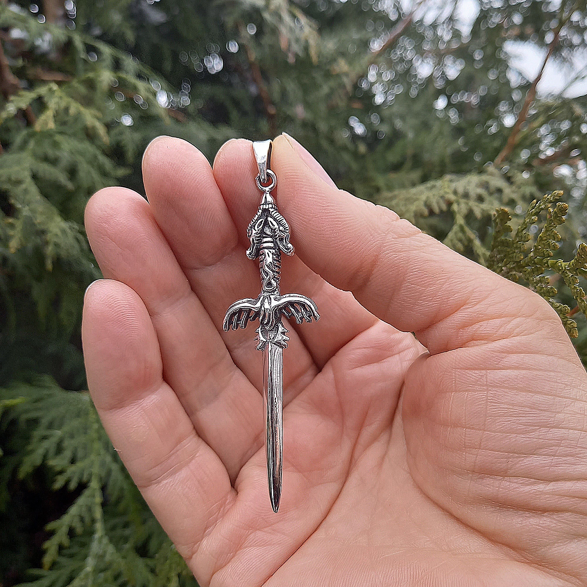 Dragon Sword Pendant 9 G 925 Sterling Silver,fantasy Dagger Style,double Magical Dragon,biker Man,viking Amulet Gift for Him Hem by Beldiamo - Etsy Dragon Sword Pendant 9 G 925 Sterling Silver,fantasy Dagger Style,double Magical Dragon,biker Man,viking Amulet Gift for Him Hem by Beldiamo - Etsy
