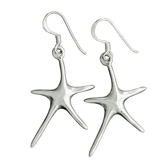 Orecchini pendenti a cerchio in argento sterling 925 con pentagramma Orecchini pendenti a cerchio in argento sterling 925 con pentagramma