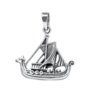 Schiff Wikinger Boot Piraten Anhänger 925 Sterling Silber 6,5 g Gestempelt BELDIAMO