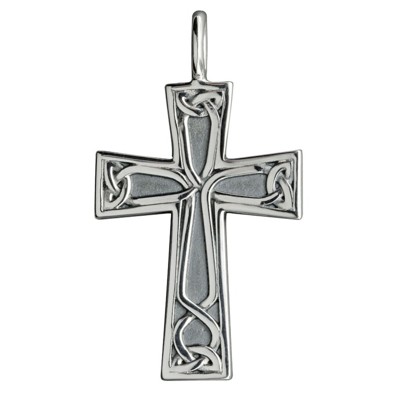 Celtic Knot Cross Pendant Solid 925 Sterling Silver Keltish Kreuz 4 G ...