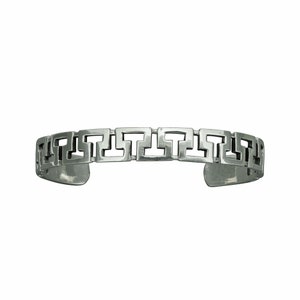 Pulsera de meandro, brazalete de llave griega, joyería griega antigua, regalo para hombres y mujeres Tamaño:S 15 g Plata de ley 925 Beldiamo