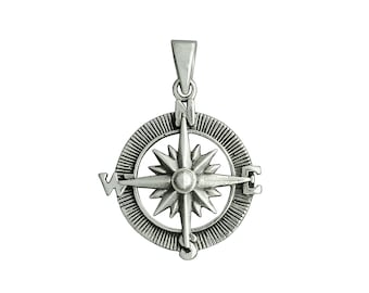 Pendentif bijoux nautiques Rose des vents en argent sterling 925 Beldiamo 6 g