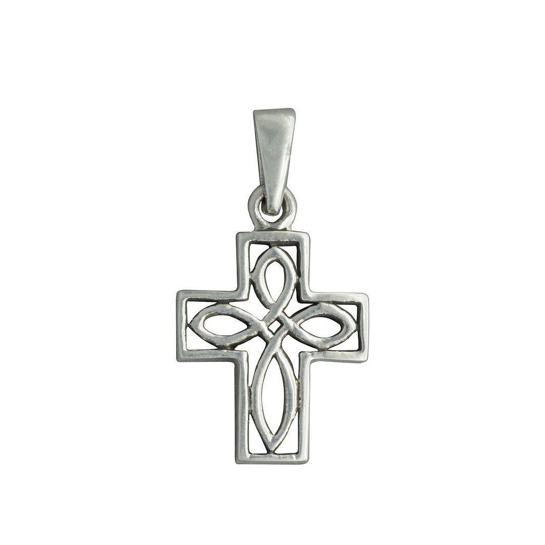 Cross Knot Pendant 925 Solid Sterling Silver Celtic Christian 5 G ...