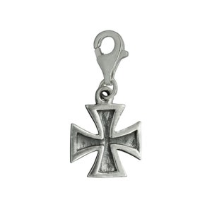 Maltese Cross Lobster Clasp Pendant Charm 925 Sterling Silver BELDIAMO