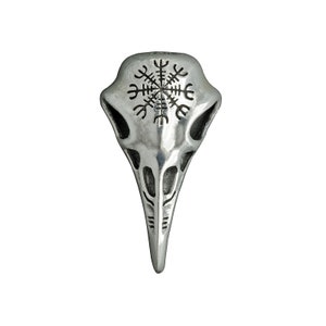 Raven Skull, 925 Sterling Silver  Celtic  Style Raven Skull With Vegvisir, Viking Helm of  Awe,Compas Jewelry Gift for Men Women by Beldiamo