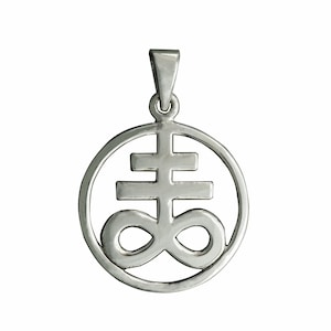 Leviathan  Cross in Circle,Sulfur Alhemy Occult Pendant Leviathan Cross Sigil Sulfur Symbol Gift Men's Women's 6 g Sterling  Silver Beldiamo