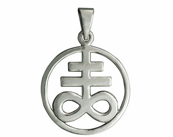 Leviathan Kreuz im Kreis, Schwefel, Alhemy Occult Anhänger Leviathan Kreuz Sigil Schwefel Symbol Geschenk Herren Damen 6 g Sterling Silber Beldiamo