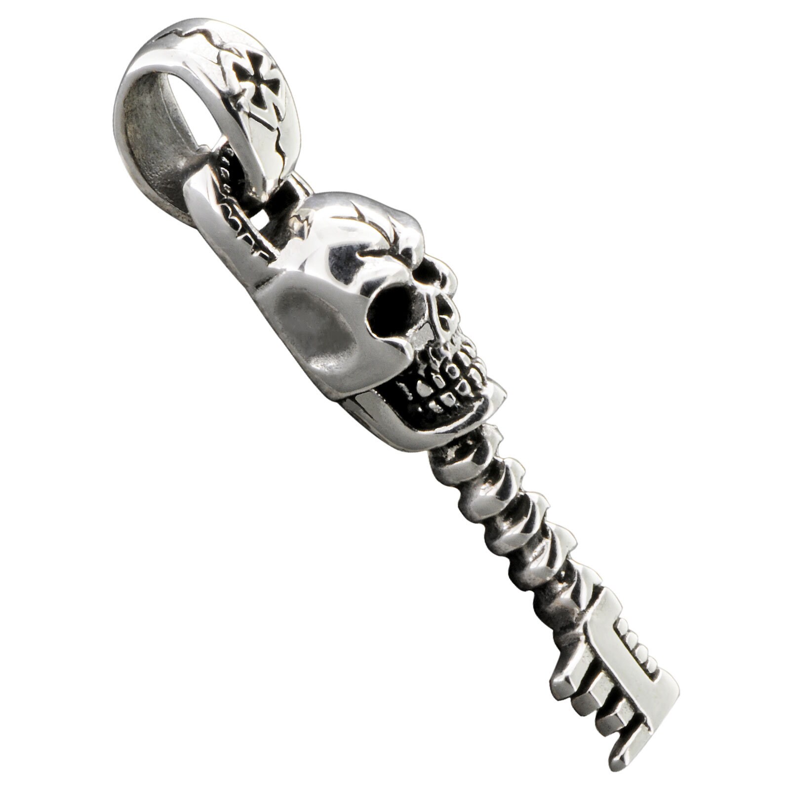 KEY With Skull and Cross Skeleton Pendant 925 Sterling Silver - Etsy