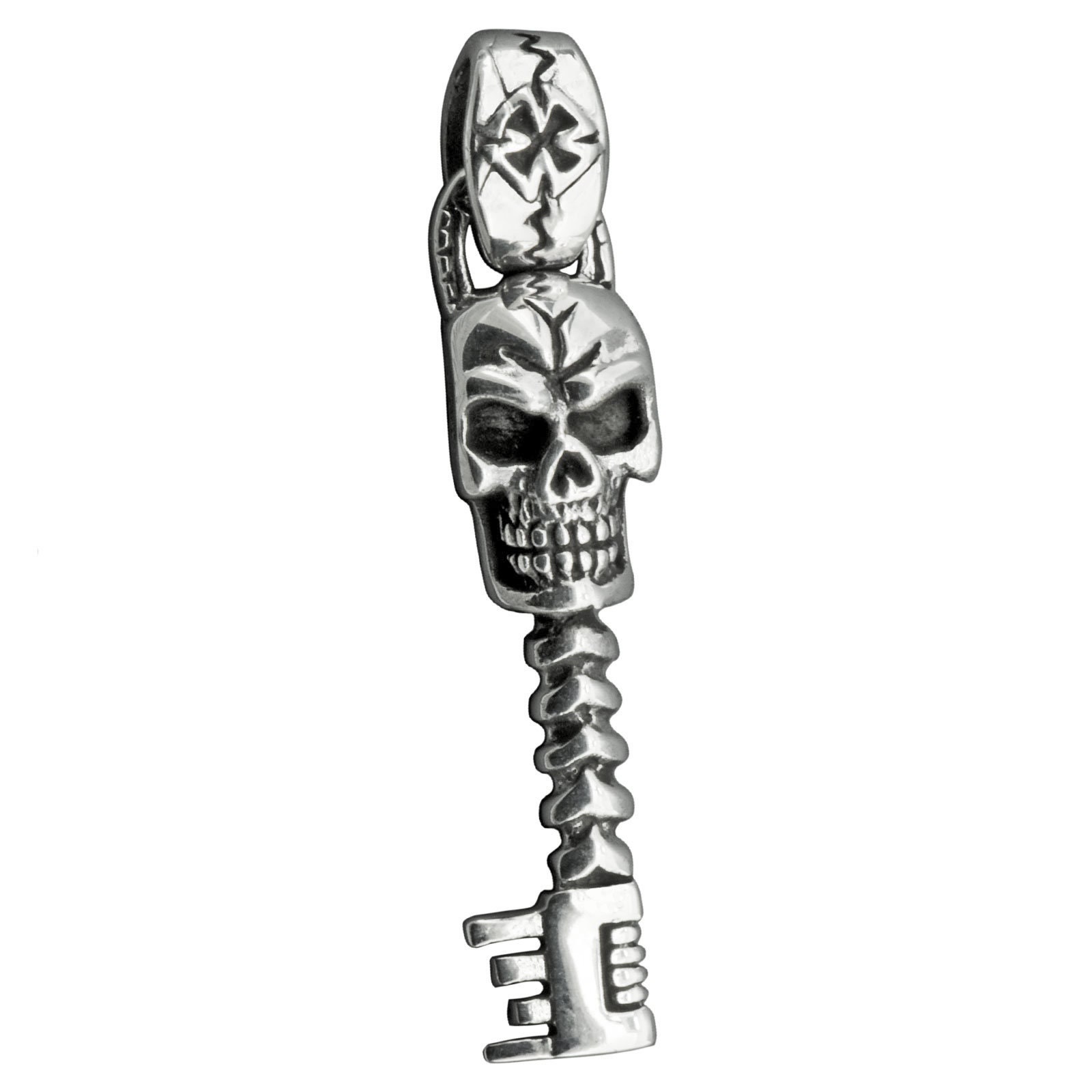 KEY With Skull and Cross Skeleton Pendant 925 Sterling Silver - Etsy