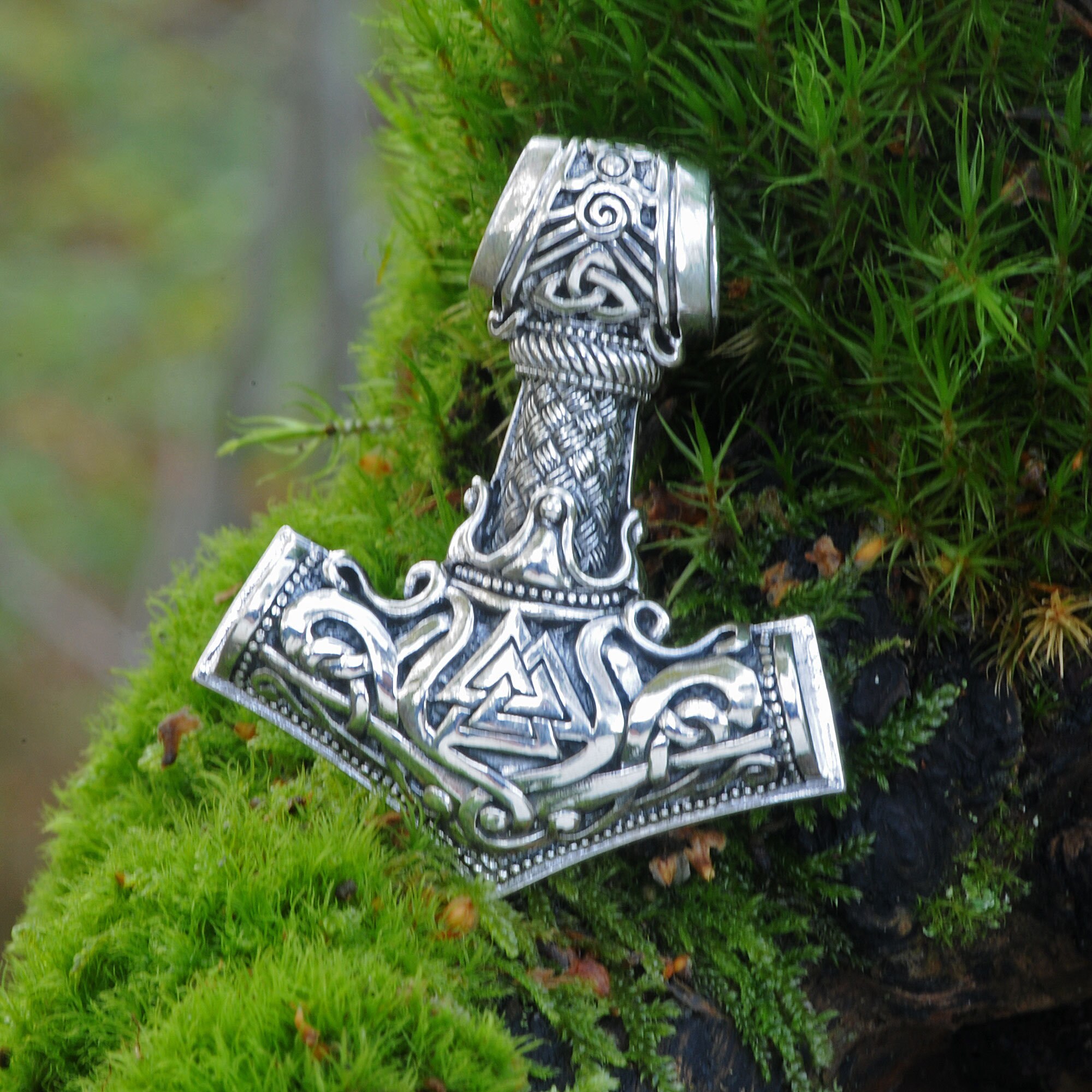 Collana Con Ciondolo a Forma Di Martello Di Thor, in Argento Sterling