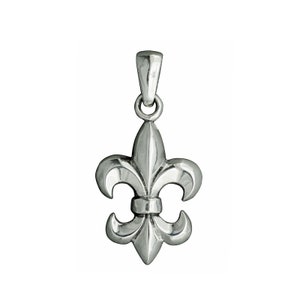 Fleur de Lys Lily King Pendant 925 Sterling Silver Europe Style French Lily Flower Jewelry Gift For Men Women by Beldiamo