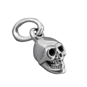 Skull Pendant, Silver Skull Necklace, Silver Skull Charm, Human Skull Pendant, Gothic Biker Skull, Sterling Silver Skull Gift Beldiamo