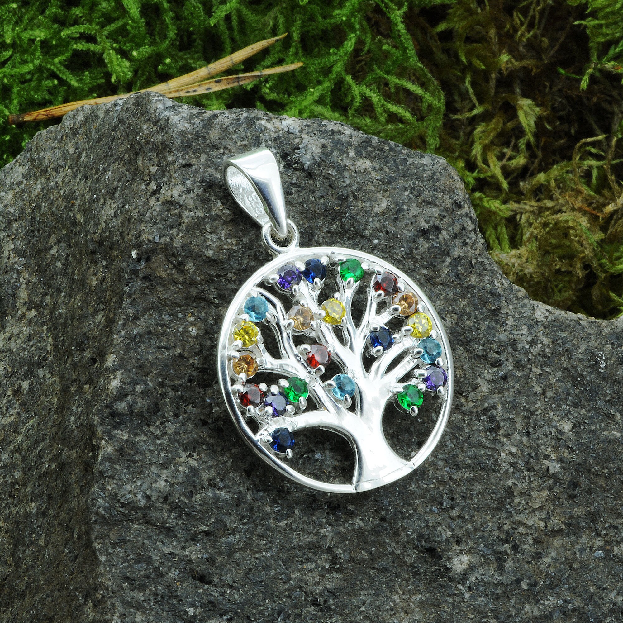 小物 Life RIPPLE NECKLACE Iridescent Blue Stone Necklace- 925 Sterling Silver Water