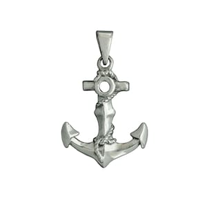 Beldiamo 6 g Sterling Silver Anchor Wrapped in Rope Pendant Nautical Ship Boat Anchor Pendant Necklace For Men and Women