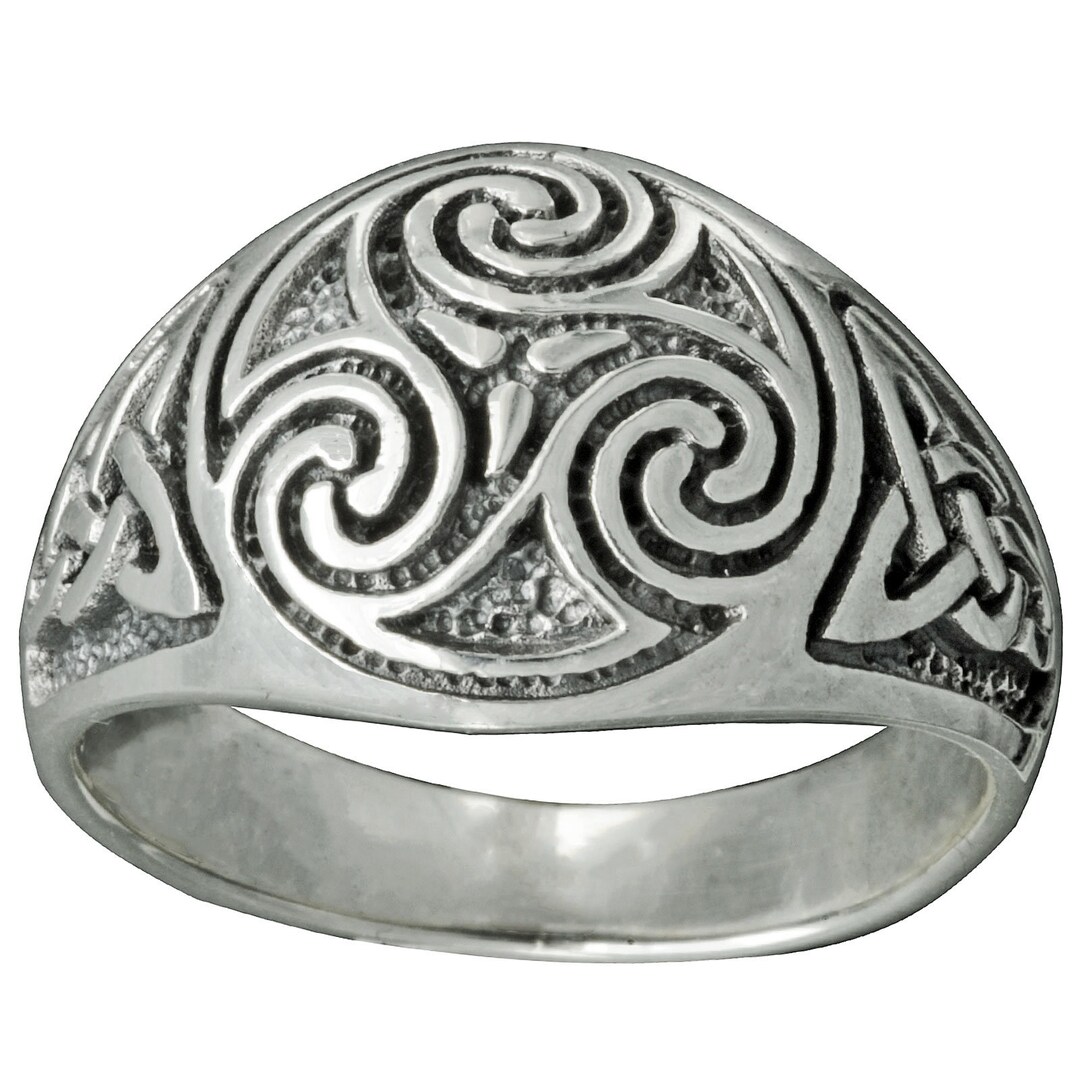 Triskele Celtic Knot Triquetra Knotwork Trinity Ring 7g 925 Sterling ...