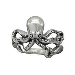 Beldiamo 7.5 g Solid 925 Sterling Silver Octopus  Ring Ocean Beach Nautical Handmade Gift