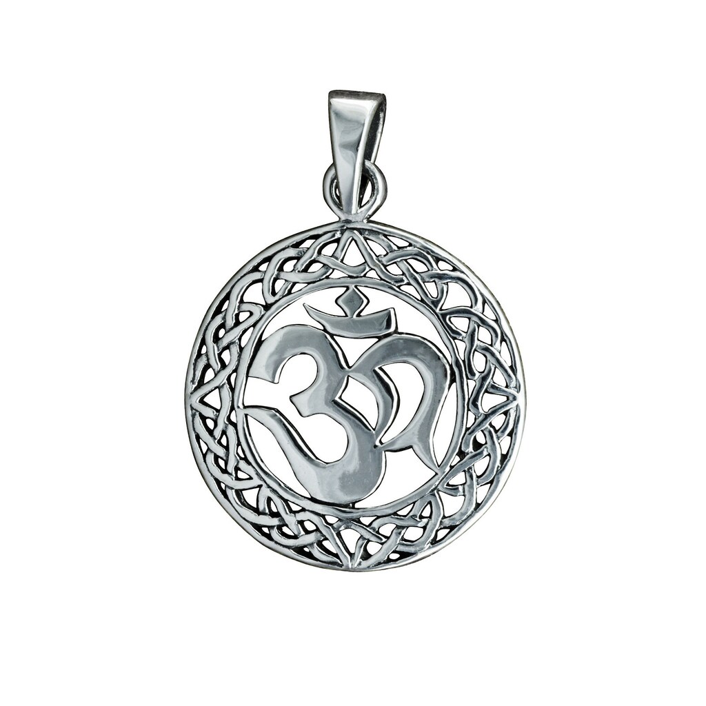 Treasure Bay Collana Donna Con Ciondolo Om In Argento 925 - Simbolo Yoga Sanscrito, Catena 45cm, Regalo Per Amanti Yoga