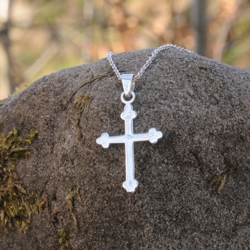 Elegant Copper and Silver Cross Pendant main image 1