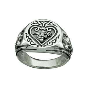 casino gamble Biker gambler Ace of Spades Signet Ring .925 solid sterling silver band Metal