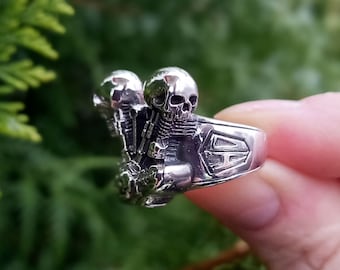 アクセサリー HarleyDavidson Flaming Skull Silver Ring Harley Davidson Flaming Skull Sterling Silver Ring - Size 12.75 | eBay