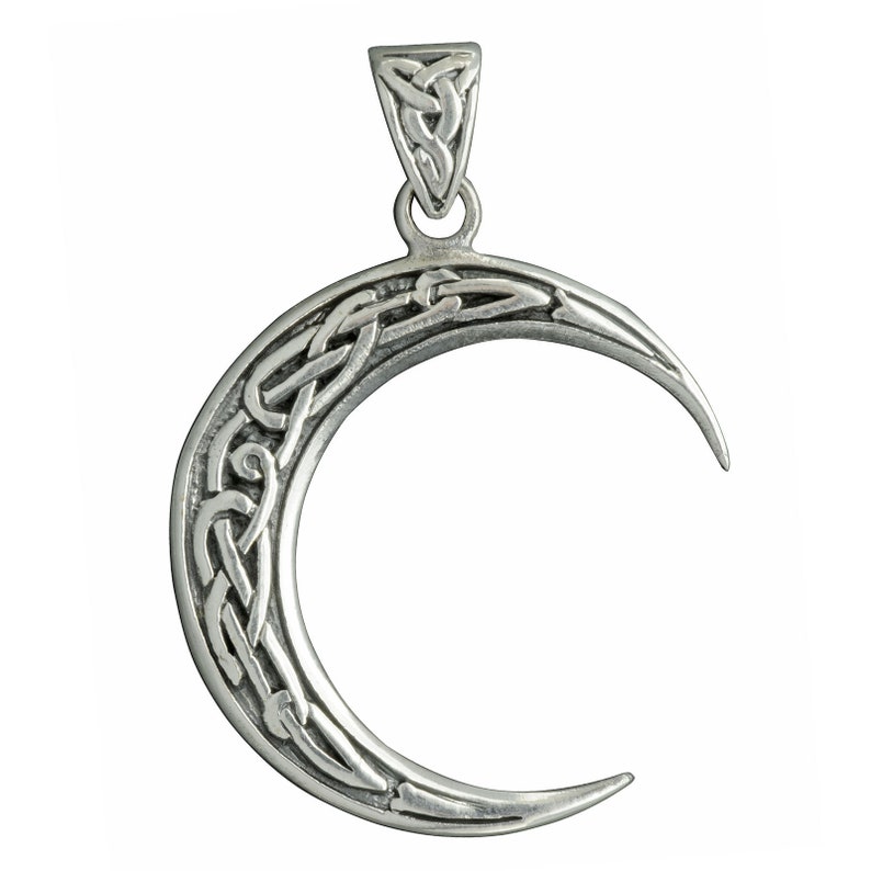 Crescent Moon Celtic Knot Triquetra 5g 925 Sterling Silver Beldiamo - Etsy
