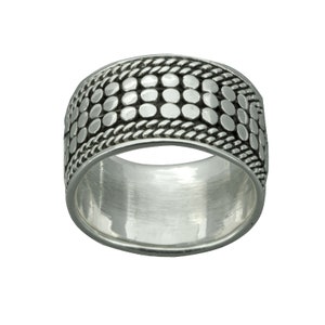 Bali Point Bead Oxidize Dizain Anello a fascia da 11 mm 7 g Argento sterling 925 Gioielli di design Bali Regalo di Beldiamo