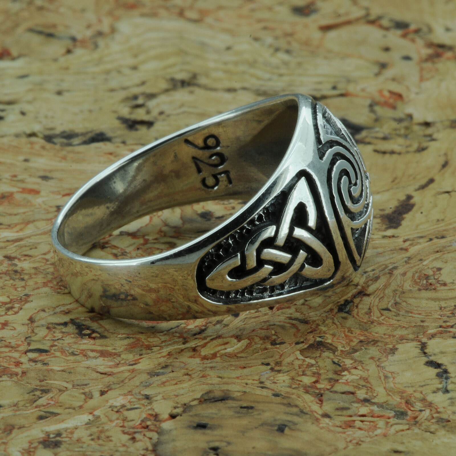 Triskele Celtic Knot Triquetra Knotwork Trinity Ring 7g 925 Sterling ...