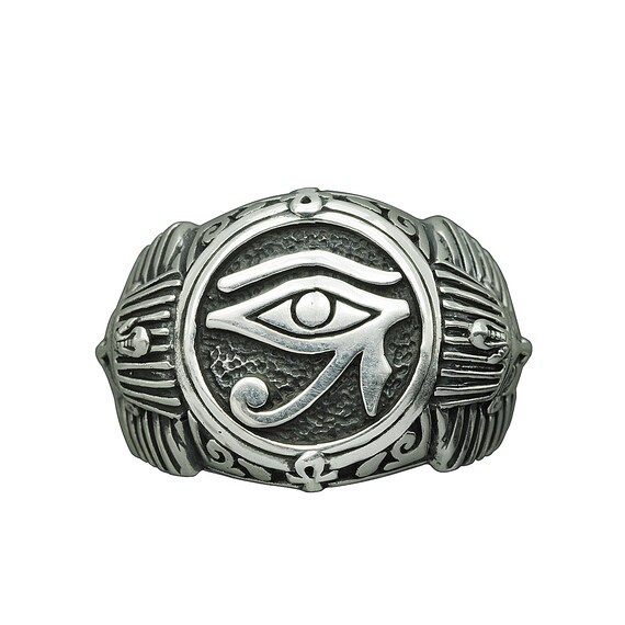 Ojo egipcio de Horus Ra con anillo del faraon Tutankamon 10 g de plata de ley 925 inspirada en la joyeria de regalo de arte egipcio antiguo de Beldiamo Etsy Mexico
