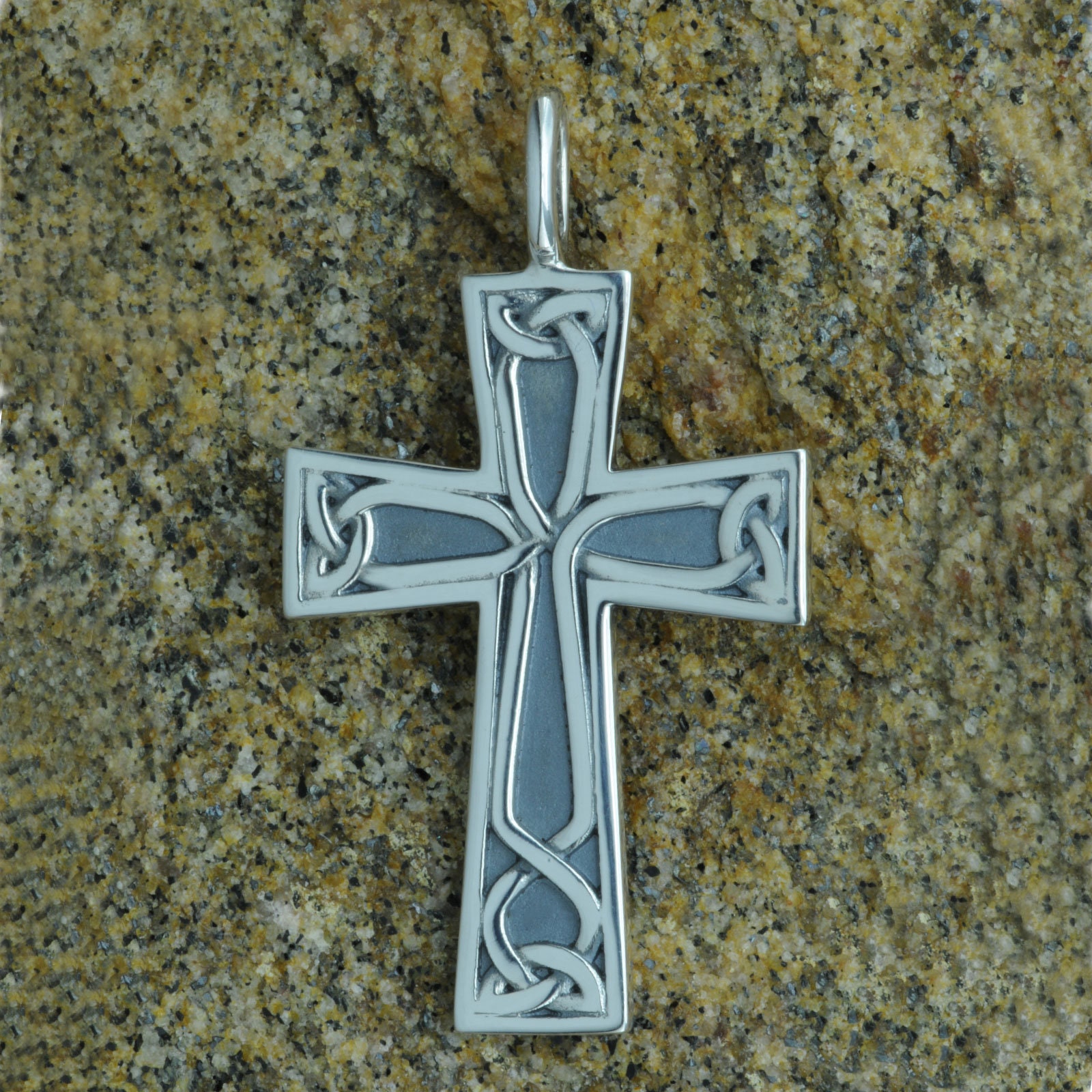 Celtic Knot Cross Pendant Solid 925 Sterling Silver Keltish Kreuz 4 G ...