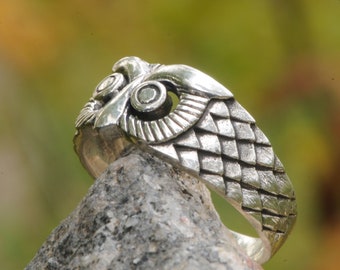 Owl  Ring,925 Sterling Silver,Celtic Animal Owl Design Gift Jewelry for Men Women by Beldiamo