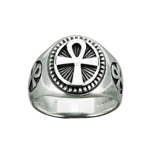 Ankh Cross Ring in Sterling Silver RF324 | Etsy