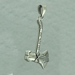 Viking, Axe Pendant, 925 Sterling Silver, Nordic, Warrior, Amulet, Necklace, Norse, Jewelry, Beldiamo